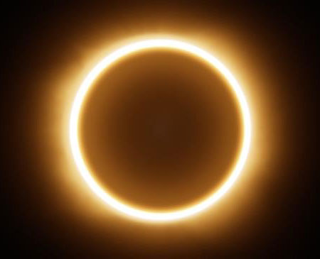 Artist's rendition of an annular solar eclipse
