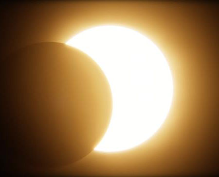 Artist's rendition of a partial solar eclipse