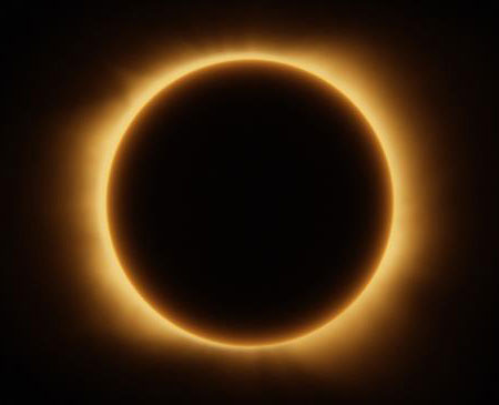 Artist's rendition of a total solar eclipse