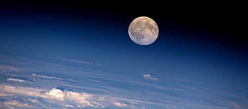 Full moon on a bed of clouds
