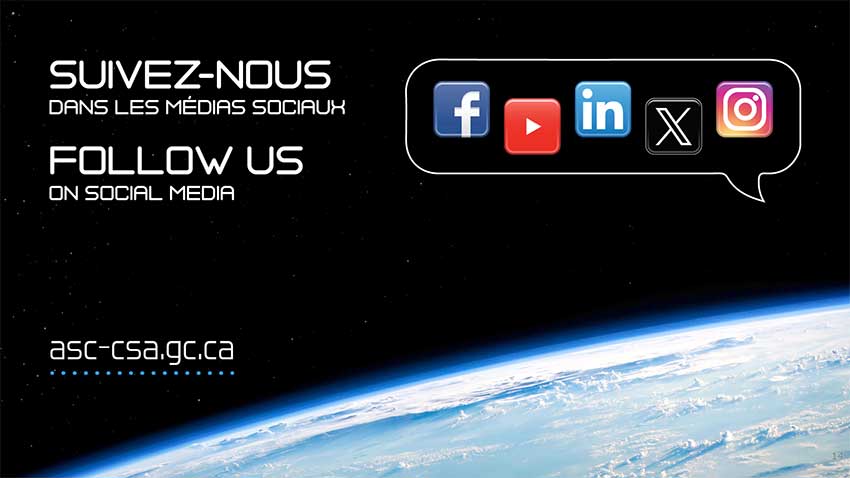 Cinq logos de médias sociaux dans un phylactère. La Terre est visible en arrière-plan.