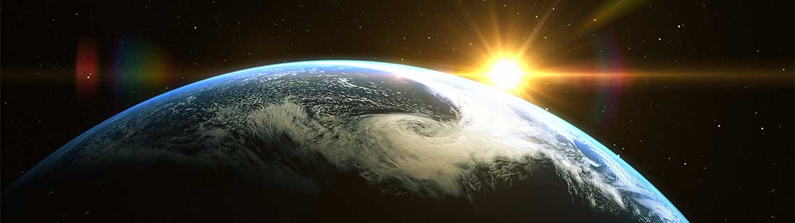 Artist's concept of a sunrise in space