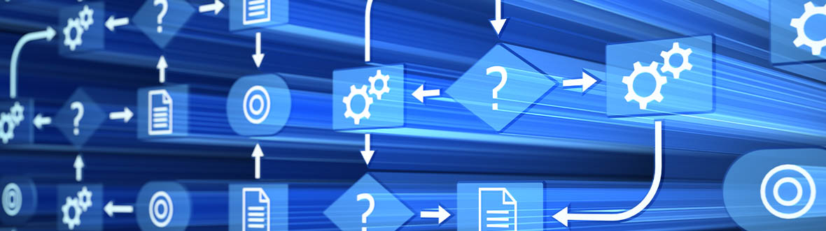 3D rendered illustration of business flowchart and diagrams.
