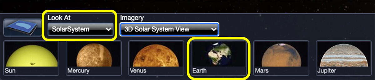 Screenshot of the bottom left menu bar