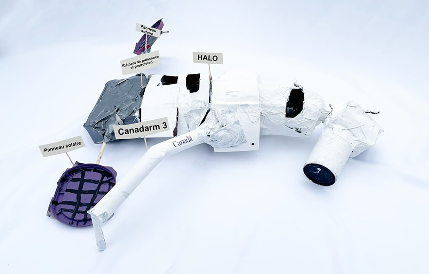 Exemple avec panneaux solaires, HALO, Canadarm3 et élément de puissance et propulsion
