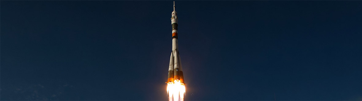 Launch of the Soyuz rocket for Expedition 56/57