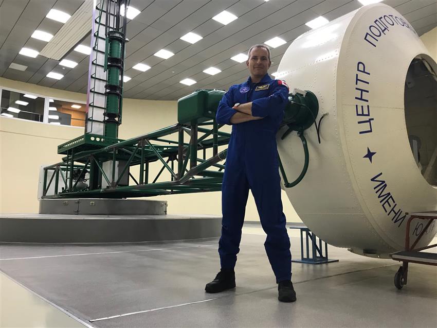 L’astronaute canadien David Saint-Jacques s’entraîne dans la centrifugeuse de la Cité des étoiles
