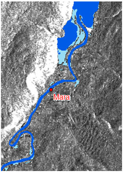 Map of flooding near Mara - After.