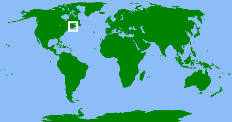 Geographical location New Brunswick on the world map.