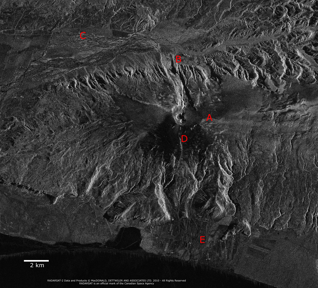 Map of eruption of the Eyjafjallajökull volcano in Iceland - After.