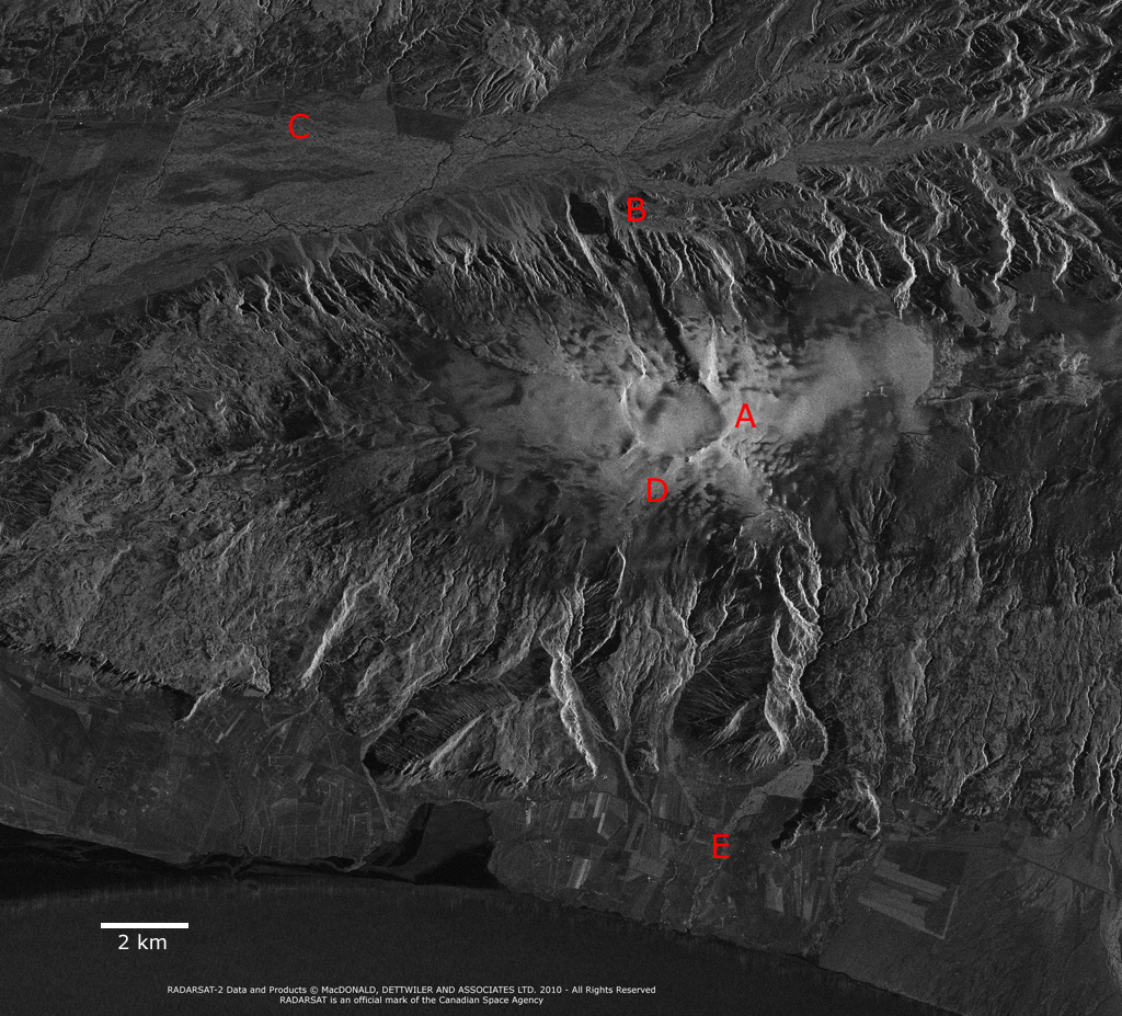 Map of eruption of the Eyjafjallajökull volcano in Iceland - Before.
