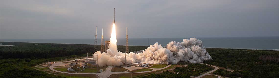 A rocket carrying Boeing's CST-100 Starliner spacecraft is launching.